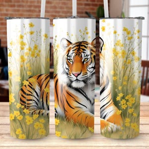 Tiger Digital Tumbler Wrap PNG, Tiger Design for 20 oz Tumbler, Instant Download Tumbler Wrap, Jungle Themed Tumbler Wrap