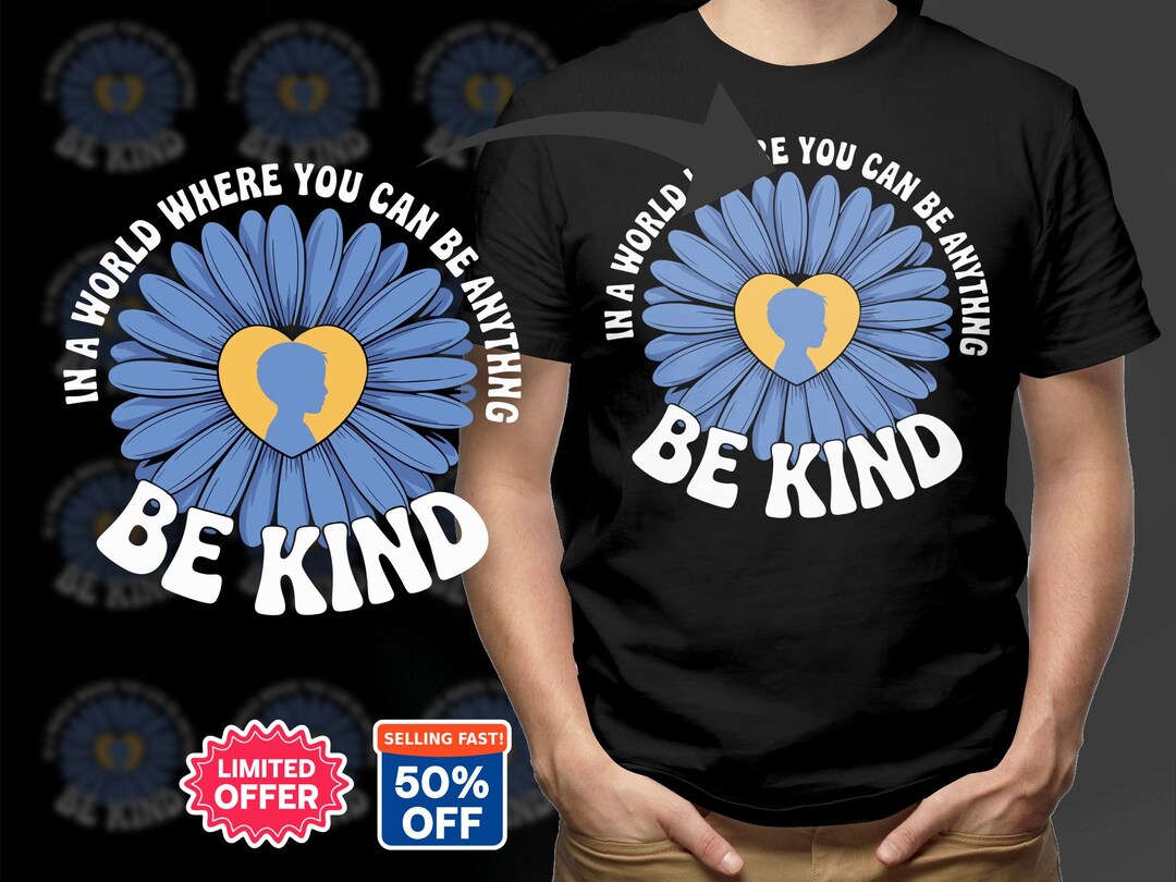 Be Kind Digital Download Svg File 2026, Kindness Quote PNG, Child ...