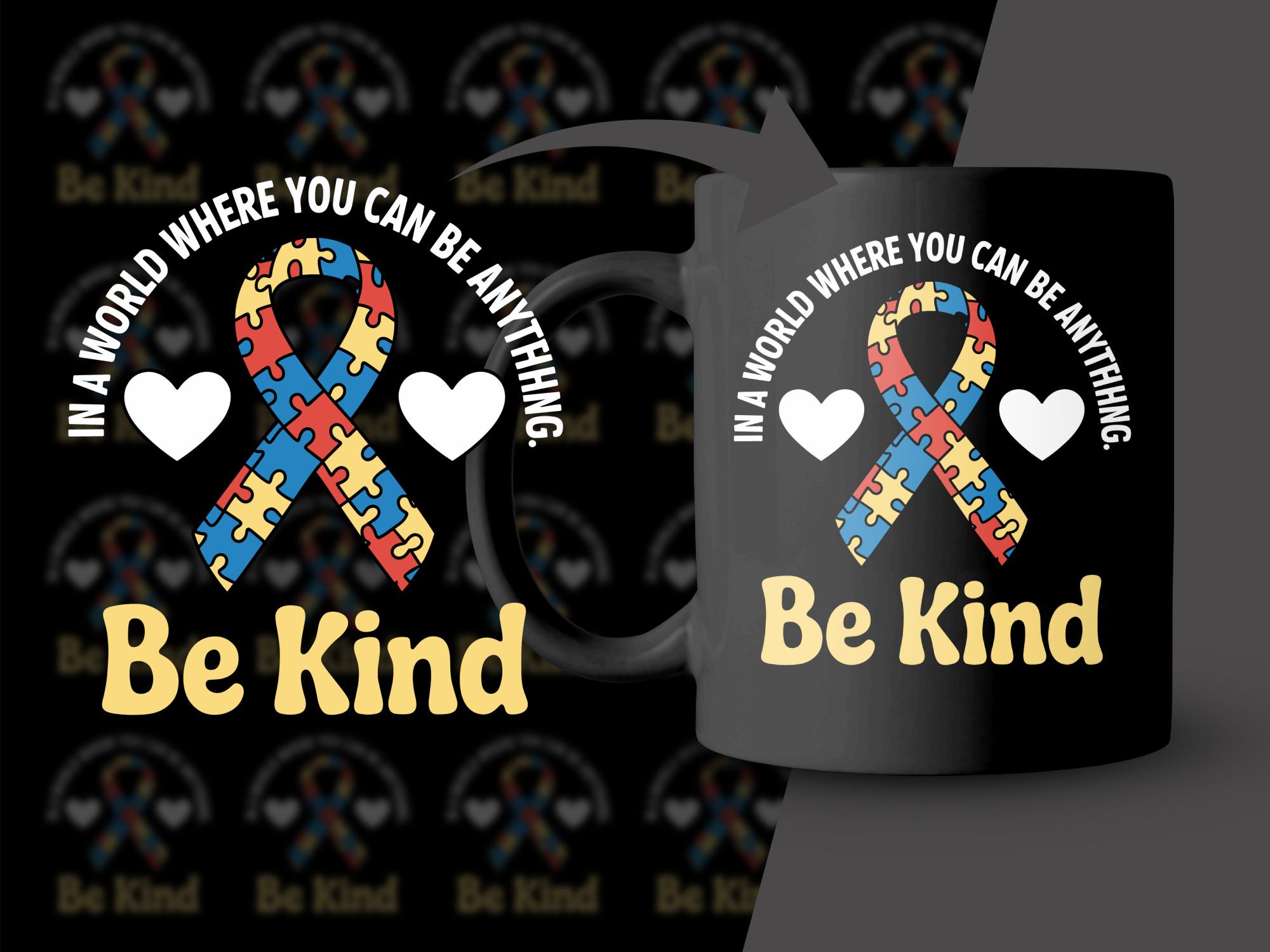 Autism Awareness Digital Download Svg File 2026, Be Kind Puzzle Ribbon ...