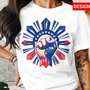 Filipino Flag Design, Digital Download, Fist Graphic, Philippines Pride svg, pngFiles for T-Shirts, Mugs, Tumblers, Pinoy Design svg File