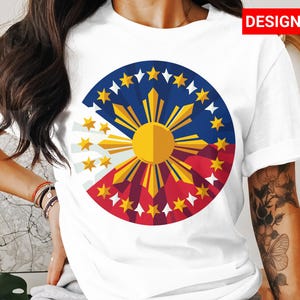 Filipino Design for T-Shirts Mugs Tumblers, Digital Philippines Flag, Unique svg pngPrint, Instant Download, Patriotic Art, Pinoy Design