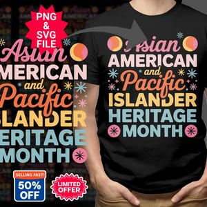AAPI Heritage Month SVG PNG digital nedladdning | Asiatisk-amerikansk Stillahavsöbo Pride Celebration digital fil