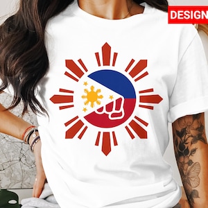 Filipino Pride Design for T-Shirts, Mugs, Tumblers, Fist Punch Philippines Flag,Digital Download svg pngFile, Symbolic Filipino Art Print