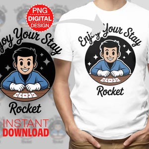 Funny Poker Digital Download, Enjoy Your Stay T-Shirt Design, Trendy Poker Mug Design, Digital Design, Instant Digital Download PNG File