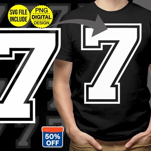 Nummer 7 Passend 6, 7 Png, Varsity Schrift Nummer Sieben, digitaler Download, Aufbügler Png, Halloween-Kostüm Nummer Png, Instant Download