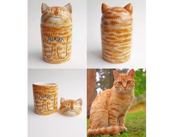 Custom Cat Urn, Cat Portrait Urn, Personalized Pet Urn, Pet Portrait Urn, Special Memory, Cat Urn, Pet Urn, Made To Order