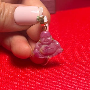 Natural Ruby Buddha Pendant set in 18k Gold No RP1002