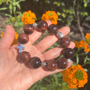 Natürliches Tigerauge-katholisches Armband