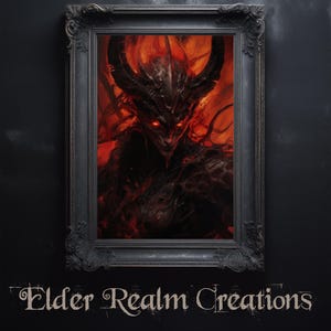 Legion Commander # Digital Art for Download. Infernal Demon Soldier. Hellish Fiend. Victorian Disturbing Art, Pagan themed. Dark Academia