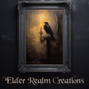 Pet Crow # Digital Art for Download. Magical Familiar Bird. Black Mystical Creature. Victorian Disturbing Art Pagan themed. Dark Academia.