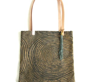 Golden Labyrinth Screen Printed Tote Bag