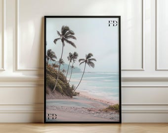 Beachy Wall Art,  Ocean Print, Palm Tree Wall Decor, Hawaii Wall Art, Beach House Inspo,  Coastal Wall Art, Tropical Wall Art, Printable Art
