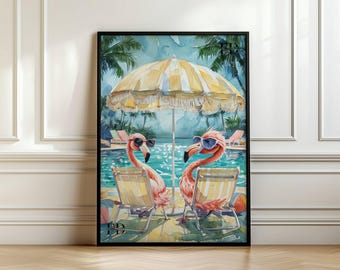Flamingo Wall Art, Trendy Wall Art, Coastal Wall Art, Beach House Decor, Summer Wall Art, Printable Wall Art, Animal Art Print, Printable