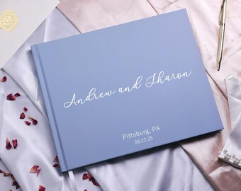 Personalized Wedding Guest Book: Modern Gold Foil Hardcover Album