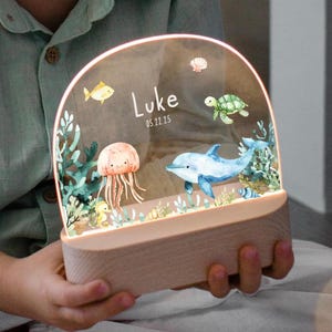 Night light sea animals, night light baby, baby gift, birth boy, christening gift boy, baby, bedside lamp