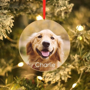 Personalized Pet Ornament, Custom Dog Christmas Ornament, Pet Ornament Using Photo, Cat Christmas Photo Ornament, Pet Portrait Name Gift