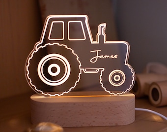 Tractor Night Light, Baby Boy Gift, Kids Gift, Night Light, Children's Night Light, Digger Light, Tractor Light ,Baby boy