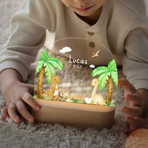 Baby boy Dinosaur Night Light,Custom Name Night Light ,Baby First Birthday Gift,Baby Nursery Decor,Gifts For Kids,Newborn Shower Gift