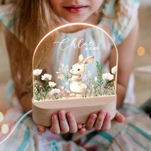 Custom Night Light for Baby Girl, Toddler Bedside Night Light, Custom Name Lamp, Floral Night Light for Nursery Decor, New Baby Gift Option 4