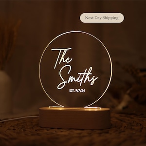 Personalized Couples Night Light,Custom Name Night Light,LED Heart Lamp,Anniversary Gift,Engagement Gift for Her,Unique Gifts for Couples