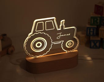 Tractor Night Light, Baby Boy Gift, Kids Gift, Night Light, Children&#39;s Night Light, Digger Light, Tractor Light ,Baby boy