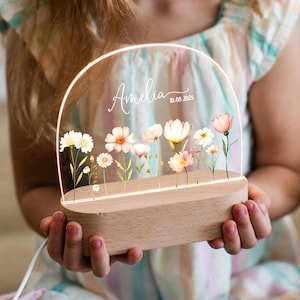 Baby Girl Night Light , flower girl gift, Custom Name Night Light, Personalized birthday gift for her, Gift for Niece, Flower girl gift