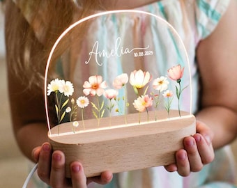 Baby Girl Night Light , flower girl gift, Custom Name Night Light, Personalized birthday gift for her, Gift for Niece, Flower girl gift