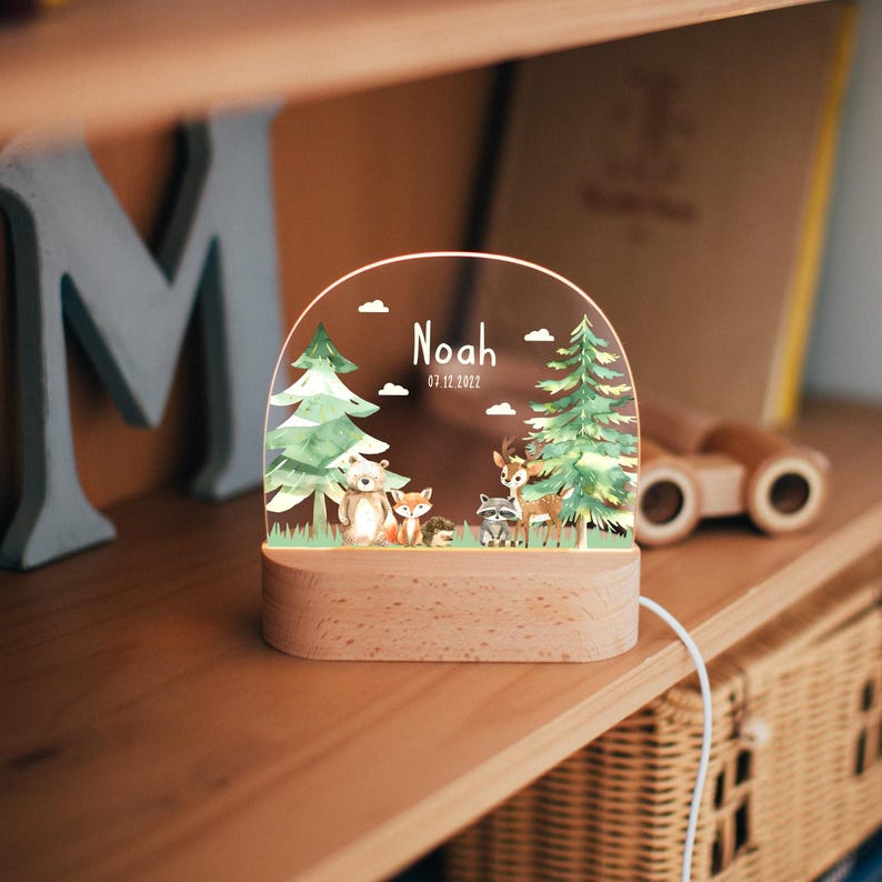 Custom Night Light for Baby Girl, Toddler Bedside Night Light, Custom Name Lamp, Floral Night Light for Nursery Decor, New Baby Gift image 9