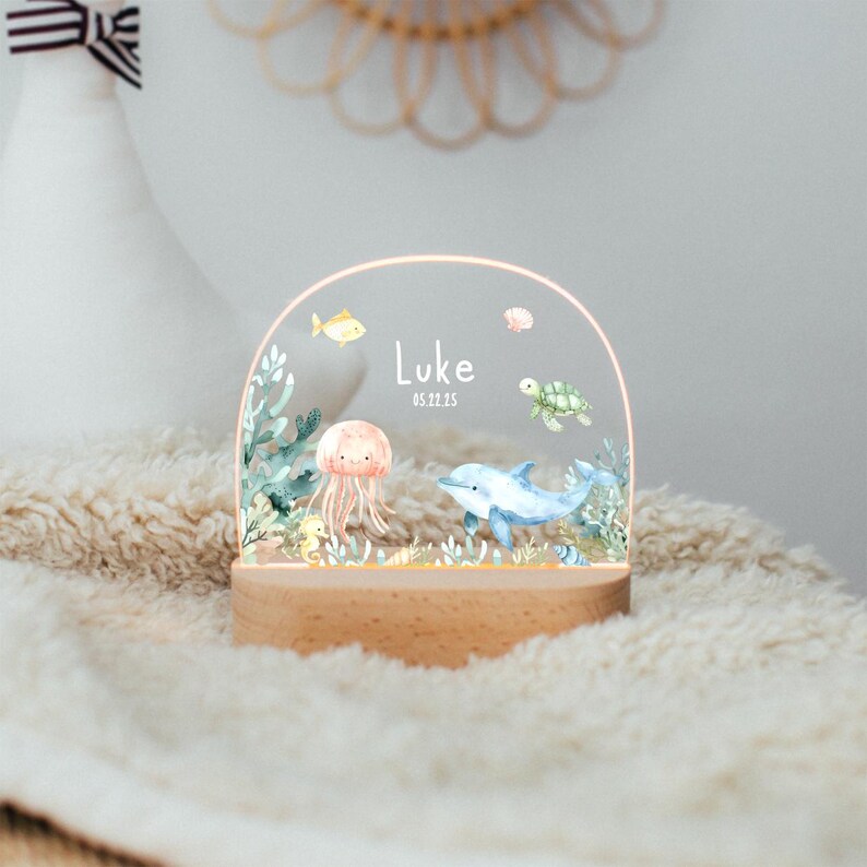 Custom Night Light for Baby Girl, Toddler Bedside Night Light, Custom Name Lamp, Floral Night Light for Nursery Decor, New Baby Gift Option 7
