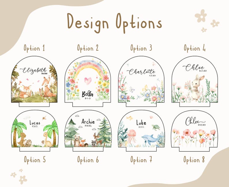 Custom Night Light for Baby Girl, Toddler Bedside Night Light, Custom Name Lamp, Floral Night Light for Nursery Decor, New Baby Gift image 6