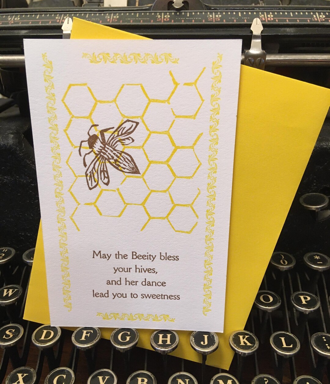 Blessings From the Beeity Paper Card - Etsy