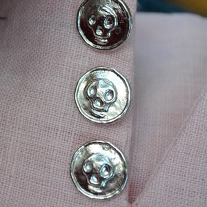 Five Pewter Skull Buttons image 3