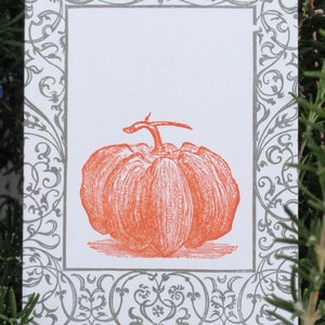 Kürbis Buchdruck Postkarte