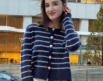 Striped Knit Cardigan