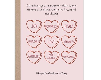 Custom Christian Valentine's Day Card Fruits of the spirit love card cute valentine's day card for him card for her funny valentines card
