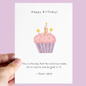 Christian Birthday Card with Bible Verse Faith Based Happy Birthday Scripture Greeting Card Religious Encouragement Card Psalm 118:24