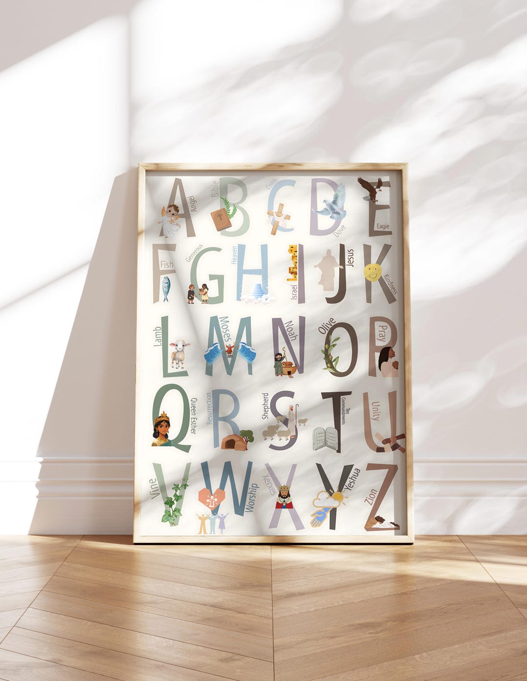 Alphabet Nursery Print for Baby Nursery, Nursery Wall Art, Alphabet Art ...