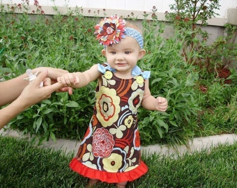 NEW ITEM...Mocca Blast Princess A Line Jumper...and Matching Flower with Headband