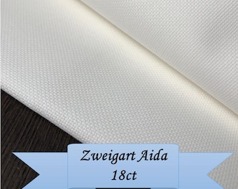 Aida fabric 18ct Antique White from Zweigart, 100% cotton
