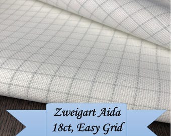 Aida fabric 18ct Easy Grid from Zweigart, 100% cotton