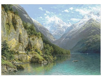 Lago Lutsern (700x499 pontos), padrão de ponto cruz dmc, pdf/xsd