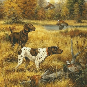 Auf der Jagd (400x494 Stiche), DMC Kreuzstichmuster, pdf/xsd