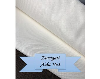 Aida fabric 16ct Antique White from Zweigart, 100% cotton