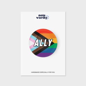 Ally Pride Pin Button for LGBTQ BIPOC Support Rainbow Ally Pin Diversity and Inclusion Badge  Pride Button Inclusive Pin LGBTQIA Button