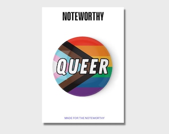 Queer Button, Pride Pin, LGBT Pin, Protest Button, Gay Pride