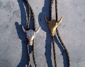 Cowboy Bull Head Bolo Tie, Cowboy Bolo, Rodeo Cowboy Bolo, Western Style Statement, Cowboy Necktie