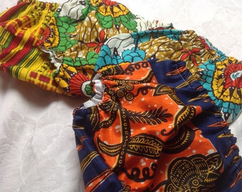 African Ankara Kente print cotton diaper nappy cover bloomers