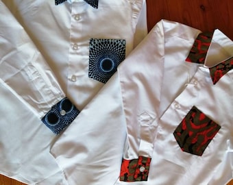 Boys long sleeve shirt and long pants African Ankara wax print 3-6 years