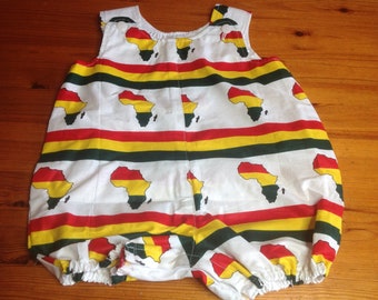 Africa kente print Baby toddler unisex romper Sunsuit summer suit