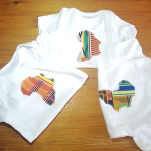 Kente Africa appliqué cotton bodysuit onesie